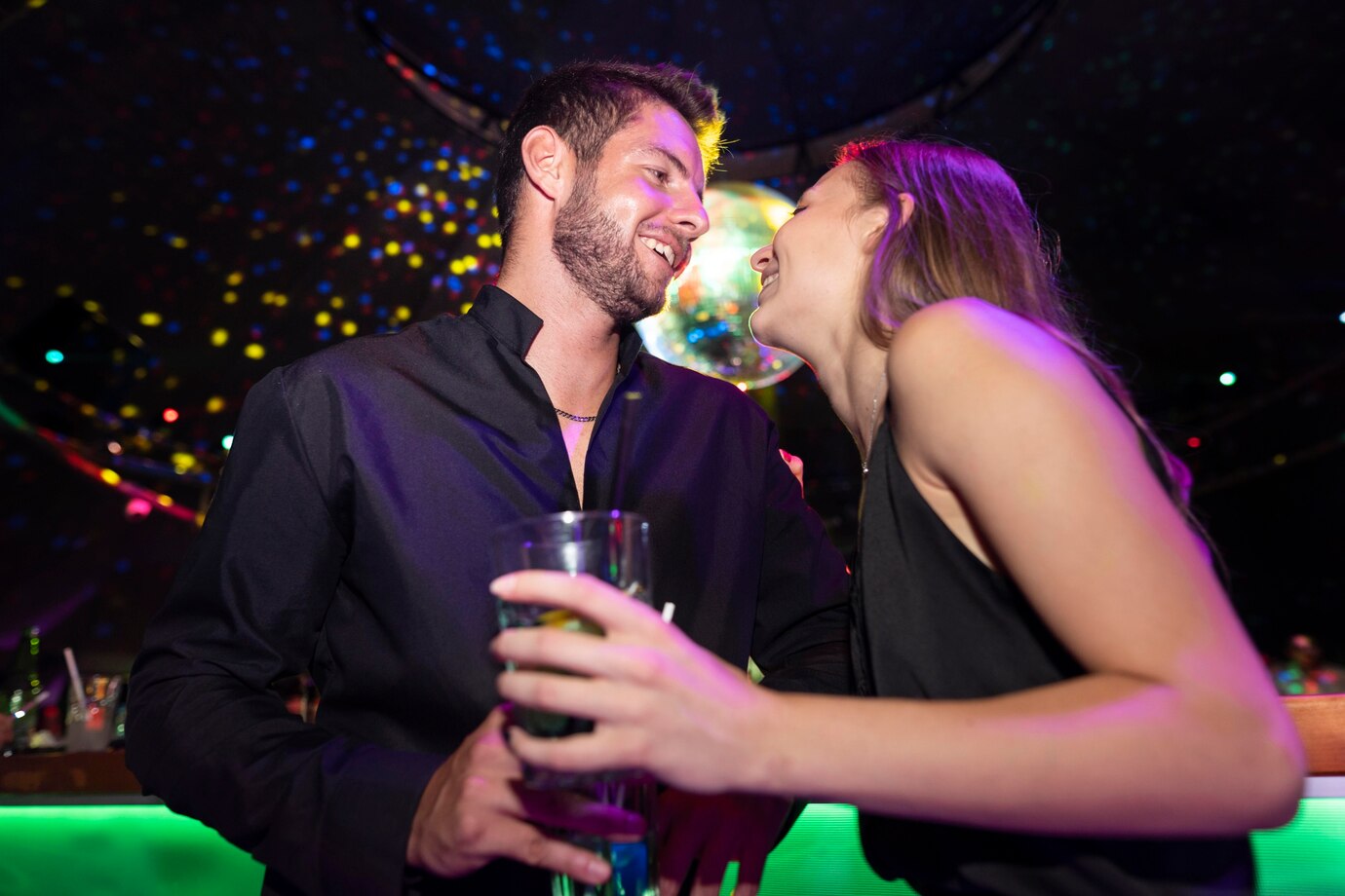 Couple enjoying a night out